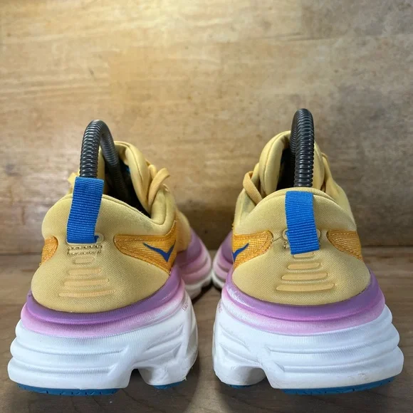 Hoka One One Bondi 8 REFLECTIVE Womens Size 7 Running Shoes Sneakers Orange - Picture 5 of 13